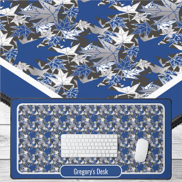Alfrombrillas De Escritorio Hojas de arce en blanco y gris azul