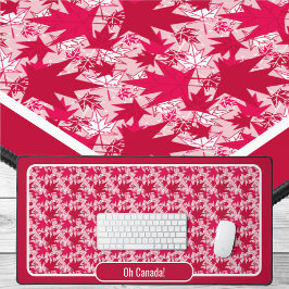 Alfrombrillas De Escritorio Hojas de arce en un fondo rosado
