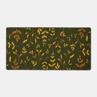 Alfrombrillas De Escritorio Hojas de oro de otoño cálido patrón verde oscuro