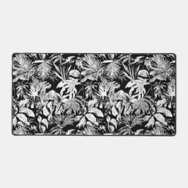 Alfrombrillas De Escritorio Hojas tropicales blancas y negras modernas