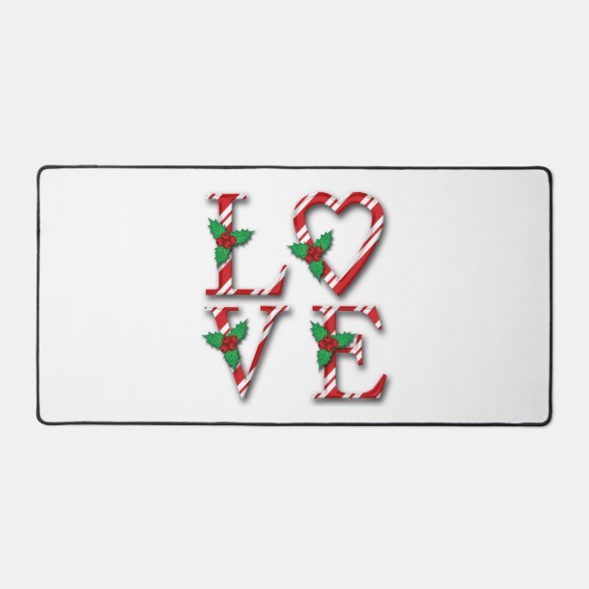 Alfrombrillas De Escritorio Holly Berries Candy Cane Stripes Navidades de amor (Anverso)