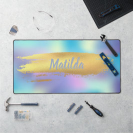 Alfrombrillas De Escritorio Holográfico - diseño dorado, lindo