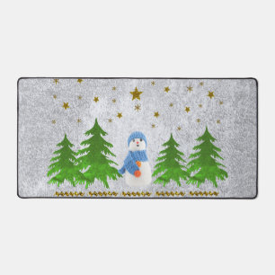 Alfrombrillas De Escritorio Hombre de nieve, estrellas de oro espárragos, árbo