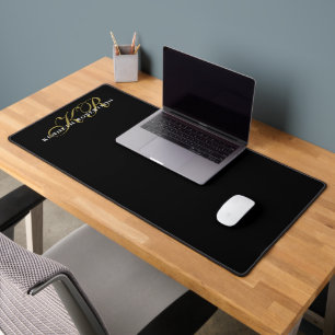 Alfrombrillas De Escritorio Hombres minimalistas elegantes con monograma negro