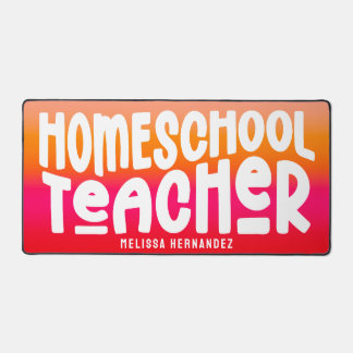Alfrombrillas De Escritorio Homeschool Teacher | Text Design Orange Red Ombre