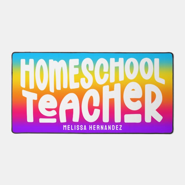 Alfrombrillas De Escritorio Homeschool Teacher | Text Design Rainbow Ombre (Anverso)