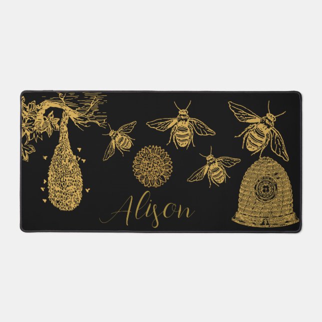 Alfrombrillas De Escritorio Honeycomb Wildlflower Black (Anverso)