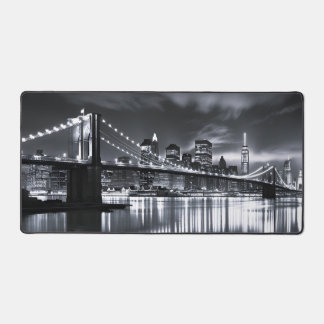 Alfrombrillas De Escritorio Horizonte de Nueva York Puente de Brooklyn monocro