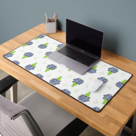Alfrombrillas De Escritorio Hortensia Azul en Patrón Floral de Jarrón Verde