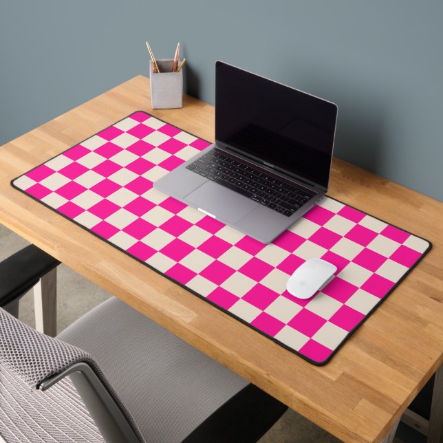 Alfrombrillas De Escritorio Hot pink and tan checkerboard pattern (Oficina 2)