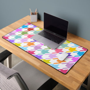 Alfrombrillas De Escritorio Houndtooth Multicolor+White Big Pattern