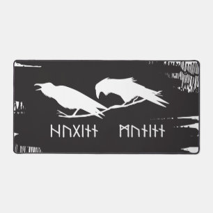 Alfrombrillas De Escritorio Huginn y Muninn Cuervos Vikingos Tinta Nórdica