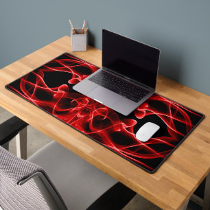 Alfrombrillas De Escritorio Humo Rojo Simétrico Minimalista Negro