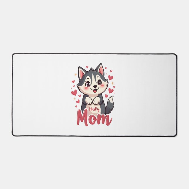 Alfrombrillas De Escritorio Husky Dog Mom Cute Kawaii Design (Anverso)