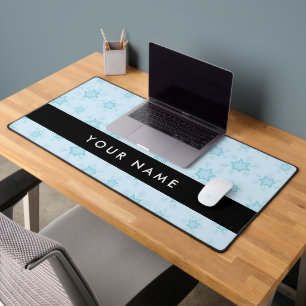 Alfrombrillas De Escritorio Ice Blue Snowflakes, su nombre, Personalice