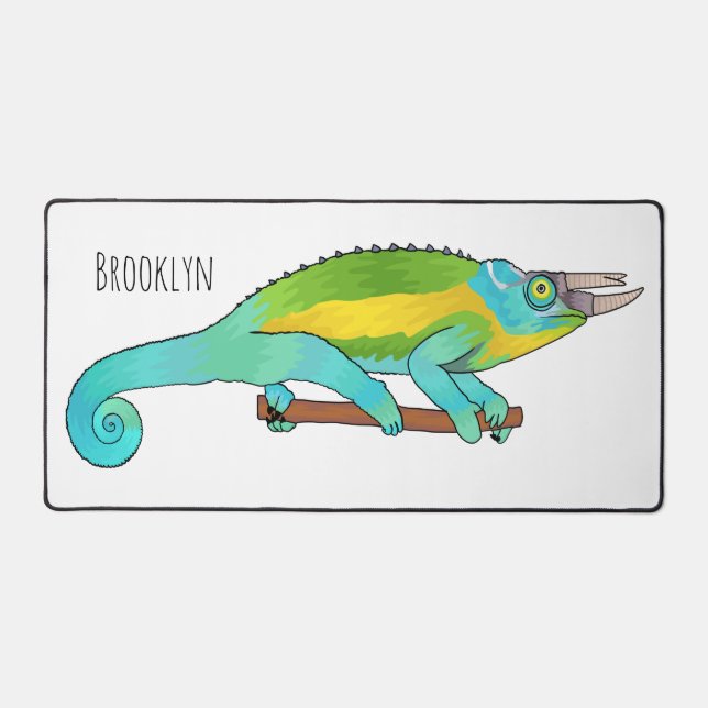 Alfrombrillas De Escritorio Ilustracion chameleon personalizado de Jackson (Anverso)