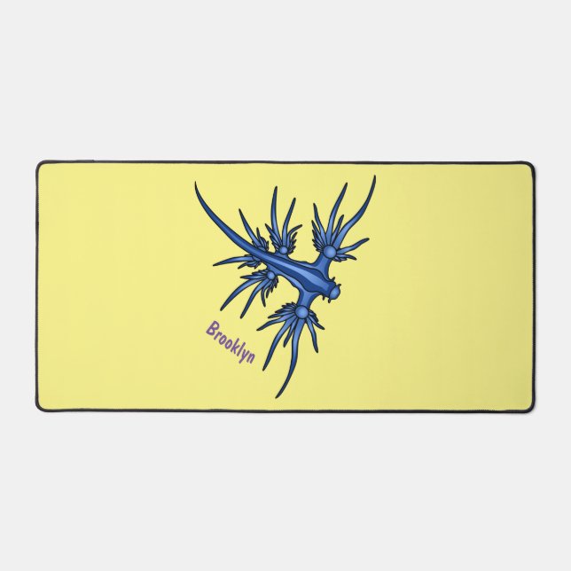 Alfrombrillas De Escritorio Ilustracion de dragón azul (Anverso)