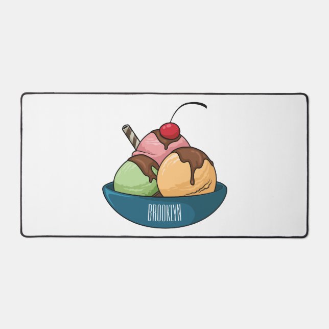 Alfrombrillas De Escritorio Ilustracion de helado personalizado (Anverso)