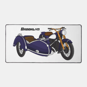 Alfrombrillas De Escritorio Ilustración de motocicleta púrpura con sidecar