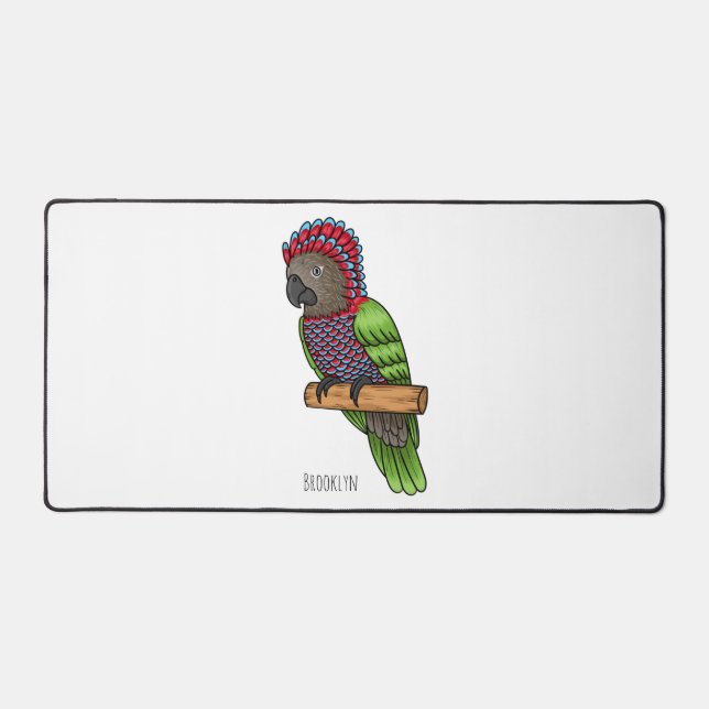Alfrombrillas De Escritorio Ilustracion de personalizado de aves de loro con c (Anverso)