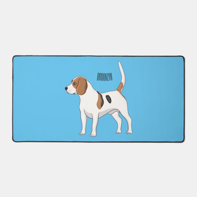 Alfrombrillas De Escritorio Ilustracion de personalizado de perro Beagle (Anverso)