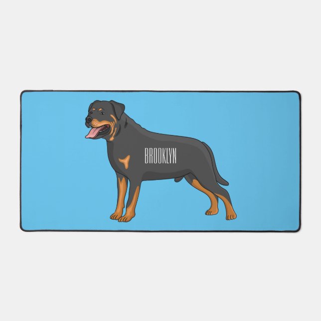 Alfrombrillas De Escritorio Ilustracion de personalizado de perro de Rottweile (Anverso)