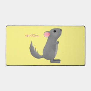 Alfrombrillas De Escritorio Ilustracion personalizado chinchilla gris suave
