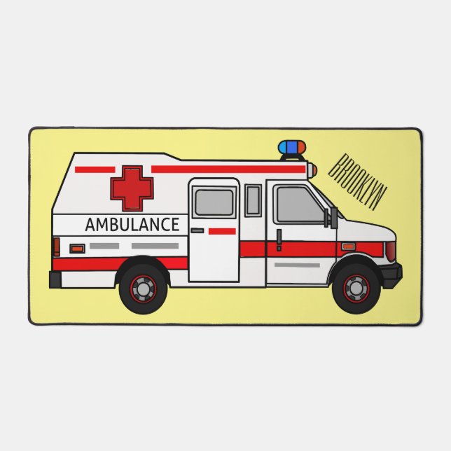 Alfrombrillas De Escritorio Ilustracion personalizado de ambulancia (Anverso)