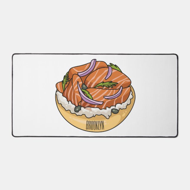 Alfrombrillas De Escritorio Ilustracion personalizado de bagel de Salmon (Anverso)