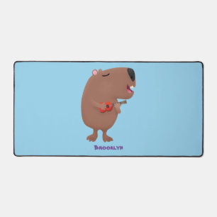 Alfrombrillas De Escritorio Ilustracion personalizado de capybara ukulele cant