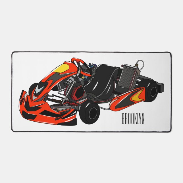Alfrombrillas De Escritorio Ilustracion personalizado de carreras de Kart (Anverso)