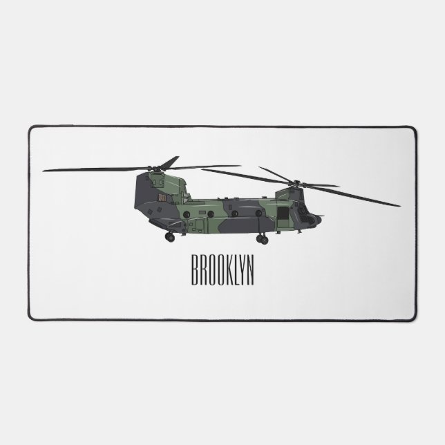 Alfrombrillas De Escritorio Ilustracion personalizado de helicóptero del ejérc (Anverso)