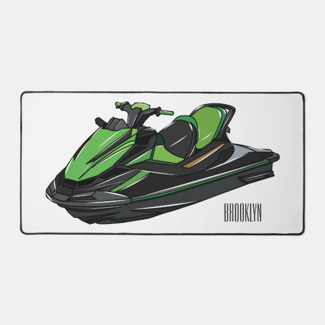 Alfrombrillas De Escritorio Ilustracion personalizado de moto acuática (Anverso)