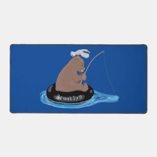 Alfrombrillas De Escritorio Ilustracion personalizado de pesca de cachorro de 