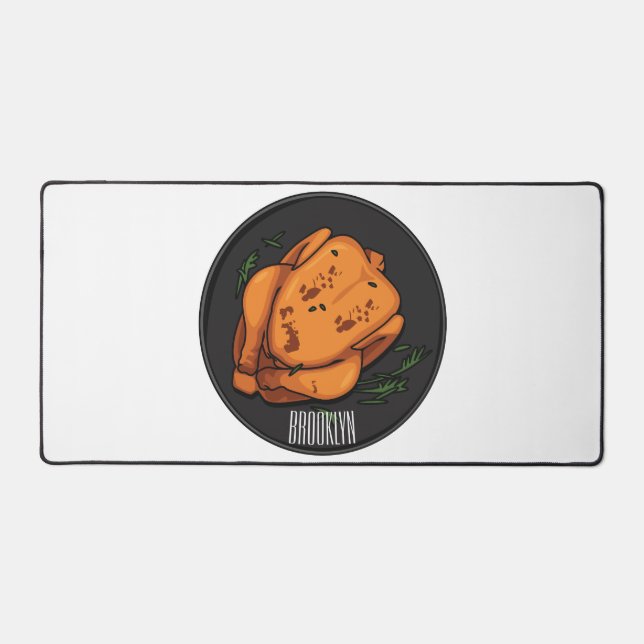 Alfrombrillas De Escritorio Ilustracion personalizado de pollo asado (Anverso)
