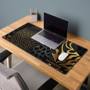 Alfrombrillas De Escritorio Impresión animal en negro y oro (11)