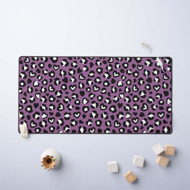 Alfrombrillas De Escritorio Impresión animal, leopardo morado, puntos de chita (Mesa para niños)