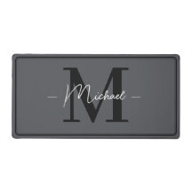 Inicial elegante personalizada gris carbón para of