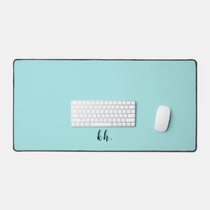 Alfrombrillas De Escritorio Iniciales simples Elegante Guión Cursivo Azul clar