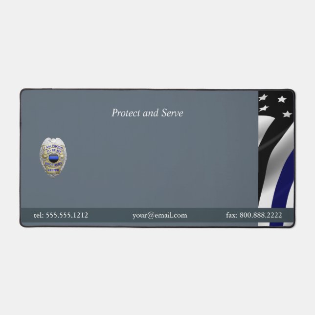 Alfrombrillas De Escritorio Insignia Thin Blue Line Hermano Guardián (Anverso)