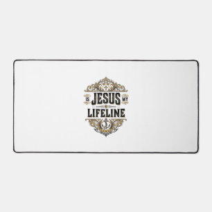 Alfrombrillas De Escritorio Jesús Es Mi Línea De Vida Camiseta Vintage Cristia