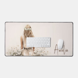 Alfrombrillas De Escritorio Joven Acuarela En Daisy Meadow