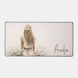 Alfrombrillas De Escritorio Joven Acuarela En Daisy Meadow