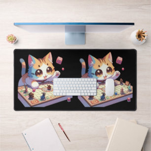 Alfrombrillas De Escritorio Juego de Mesa Gato Lanzando Dados