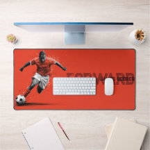 Jugador de Fútbol sobre Fondo Rojo