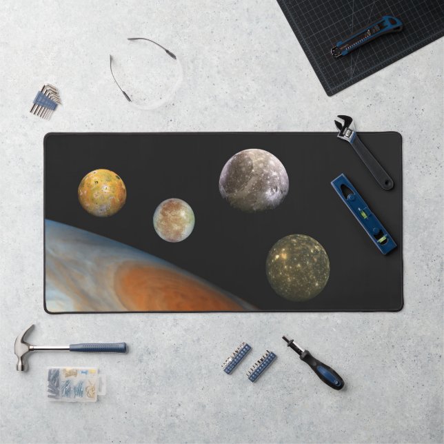 Alfrombrillas De Escritorio Júpiter y cuatro lunas satélites Galileas (Puesto de trabajo)