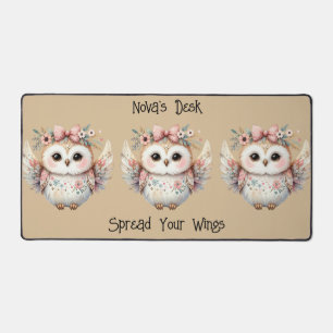 Alfrombrillas De Escritorio Kawaii Boho Owl Ilustracion Taupe