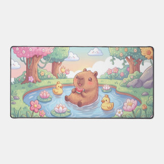 Alfrombrillas De Escritorio Kawaii capy in a pond