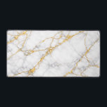 Alfrombrillas De Escritorio Kintsugi Marble Gold Fracture Luxury Desk Mat<br><div class="desc">This Modern Kintsugi White Marble and Gold Art Desk Mat features a high-resolution, full-bleed texture of premium Carrara marble with vibrant gold-filled fractures throughout. Perfect for luxury home offices, minimalist workstations, or as an elegant designer gift. This ultra-wide desk pad adds a sophisticated, artistic touch to any workstation while providing...</div>