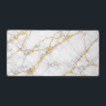 Alfrombrillas De Escritorio Kintsugi Marble Gold Fracture Luxury Desk Mat<br><div class="desc">This Modern Kintsugi White Marble and Gold Art Desk Mat features a high-resolution, full-bleed texture of premium Carrara marble with vibrant gold-filled fractures throughout. Perfect for luxury home offices, minimalist workstations, or as an elegant designer gift. This ultra-wide desk pad adds a sophisticated, artistic touch to any workstation while providing...</div>
